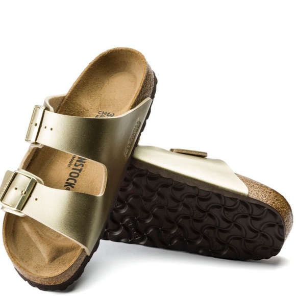 Birkenstock Shoes - Gold Birkenstock Arizona Size 38 ( 7/7.5)